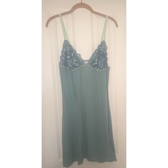 Y2K Lace Slip Dress Babydoll Nightie Cotton Pointelle Large DKNY Fairy Coquette - Picture 10 of 11